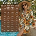 thumbnail image 7 of Xoenoiee Sunflower Daisy Print Swimsuit Coverup for Women Casual V Neck Bathing Suit Cover Ups Button Down Beach Bikini Swimwear Cover up Dress Shirt, M, 7 of 7