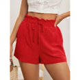 thumbnail image 7 of Yubnlvae Women's Summer Shorts - High Waist Casual Elastic Waist Shorts Red S, Women Elastic Summer Womens Casual Shorts Shorts And High Solid Waist Women's Shorts, 7 of 7