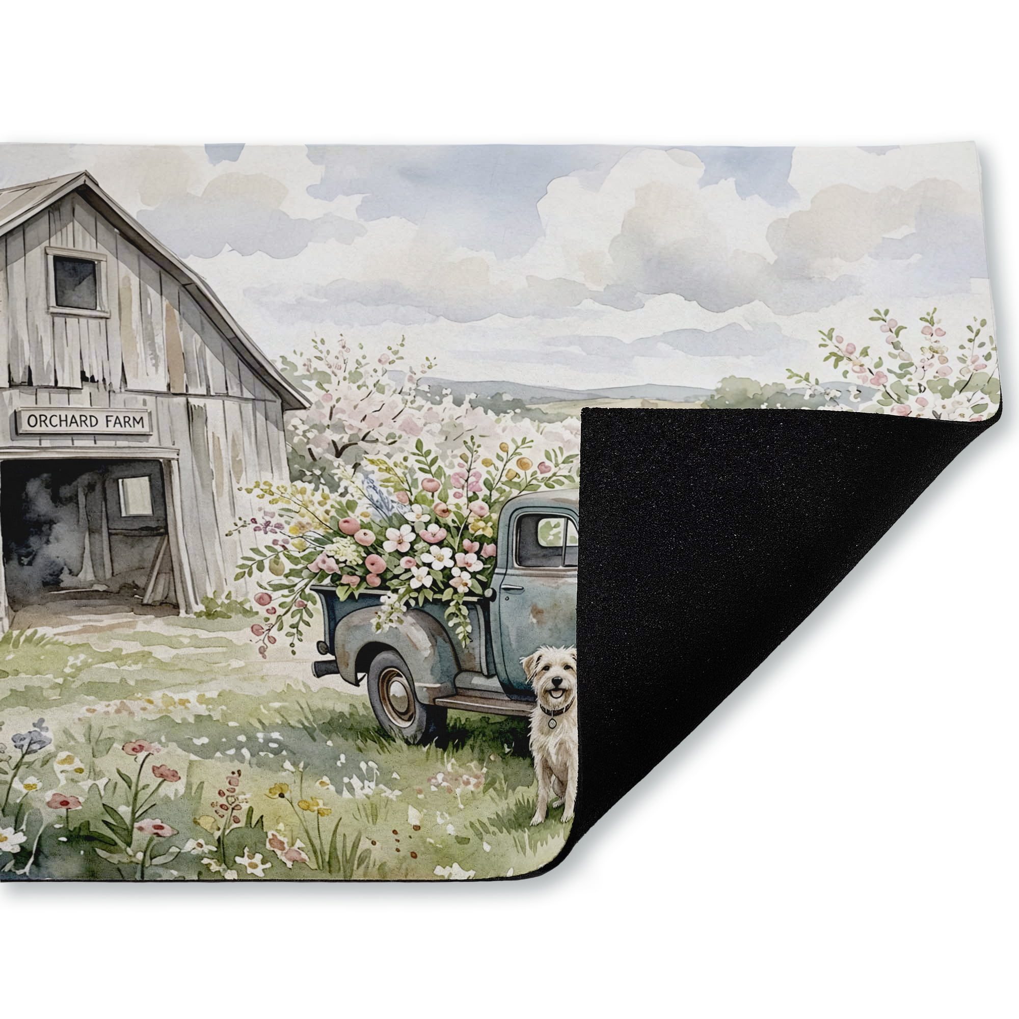 Stupell Industries Happy Dog at Orchard Farm Printed Outdoor Door Floor Mat, design by Tabz Jones