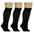 thumbnail image 5 of Men's Diabetic Over The Calf CREW SOCKS ”circulatory Health ~OTC~Knee High" (6 Pairs Black Socks Size 10-13), 5 of 5