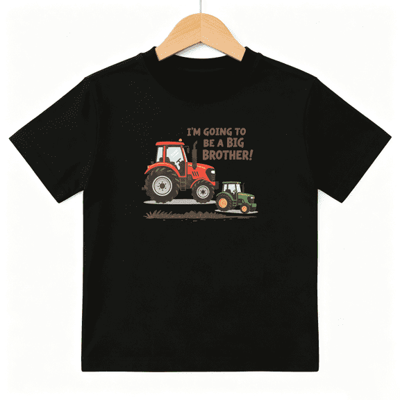 Farm Tractor Boys Graphic Tees Sibling Kids T-Shirt 100% Cotton Short Sleeve Tops Ages 4-13Y