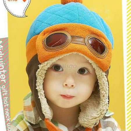 

Clearance!!Crochet Earflap Pilot Hats Rabbit Ears Beanie Cap Winter Warm Knit Caps for Toddlers Baby Girls and Boys