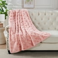thumbnail image 4 of Home Soft Things Jacquard Faux Fur Throw - English rose - 50" x 60", 4 of 9