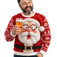 thumbnail image 3 of IWRICH Christmas Oversized Sweatshirts for Men Santa Claus Long Sleeve T Shirts Crewneck Ugly Christmas Pullover Tops 02-Red XXXXXL, 3 of 6