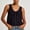 *Black, variant on Women's V-Neck Sleeveless Button Down Tank Top, Casual Ruffled Strap Blouse Brown,Women's Plus M