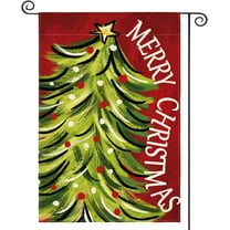 SM-XLHN Merry Christmas House Flag 28x40 Inch Double Sided, Christmas Tree Xmas Winter Holiday Yard Outdoor Decorative Flag