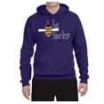 thumbnail image 2 of Wild Bobby, Be Fearless Buzzing Bee Pop Culture Unisex Graphic Hoodie Sweatshirt, Purple, Medium, 2 of 3