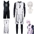 thumbnail image 2 of Disfraz de Nagi Seishiro de Anime, mono de fútbol, camiseta blanca y negra, ropa de fiesta de Carnaval de Halloween, 2 of 4