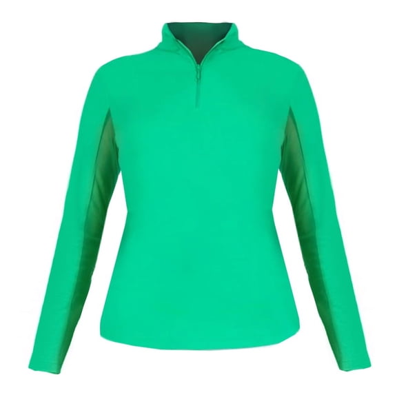 IBKUL Golf Ladies Long Sleeve Zip Mock Green Extra Large