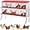 Red-10 Grids(With Bracket), variant on Lumiparty 6 Compartment Metal Chicken Nesting Box, Rollaway Design for Easy Egg Collection, Red