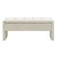 thumbnail image 4 of Comfy Bedroom Foot Rest Stool With Internal Storage - Grey Linen Fabric Coffee Table Bench Upholstery, Modern Style, 4 of 6