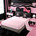 thumbnail image 3 of Erosebridal Girl Personalized Bowtie Gifts 7-Piece Bedding Comforter Set,Initial Letter Theme Alphabet S King Bedding Sets For Kids,Pink Reversible, 3 of 7