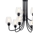 thumbnail image 3 of 9 Light 2-Tier Chandelier 29.5 Inches Tall By 31.75 Inches Wide-Black Finish-Clear Seeded Glass Color   -Traditional Installation Kichler Lighting, 3 of 4
