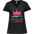 thumbnail image 3 of Inktastic Mommy's Princess, Little Princess, Crown, Hearts Women's Plus Size V-Neck T-Shirt, 3 of 5
