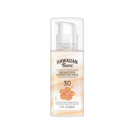 Hawaiian Tropic Silk Hydration Weightless Face Oil-Free Lotion Sunscreen SPF 30 1.7 fl oz