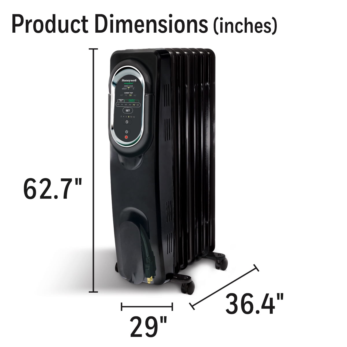 Honeywell EnergySmart Oil-Filled Radiator Portable Heater, HZ789, Black -  Walmart.com