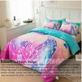 thumbnail image 3 of URBONUR Mermaid Kids Full Size Bedding Sets for Girls, 3D Sparkle Mermaid Fish Girls Bedding Comforter Set, 3 Pcs Aque Blue Purple Rainbow Comforter Set with Pillowcases, 3 of 9
