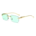thumbnail image 1 of Gafas de sol sin montura con personalidad decorativa de guepardo, gafas de color para hombres y mujeres, gafas de sol retro de metal con cabeza de leopardo, 1 of 1