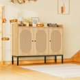 thumbnail image 2 of Shoe Storage Cabinet with 3 Rattan Doors & 5Adjustable Layers, Freestanding Shoe Rack for Entryway, Hallway, Living Room, 2 of 6