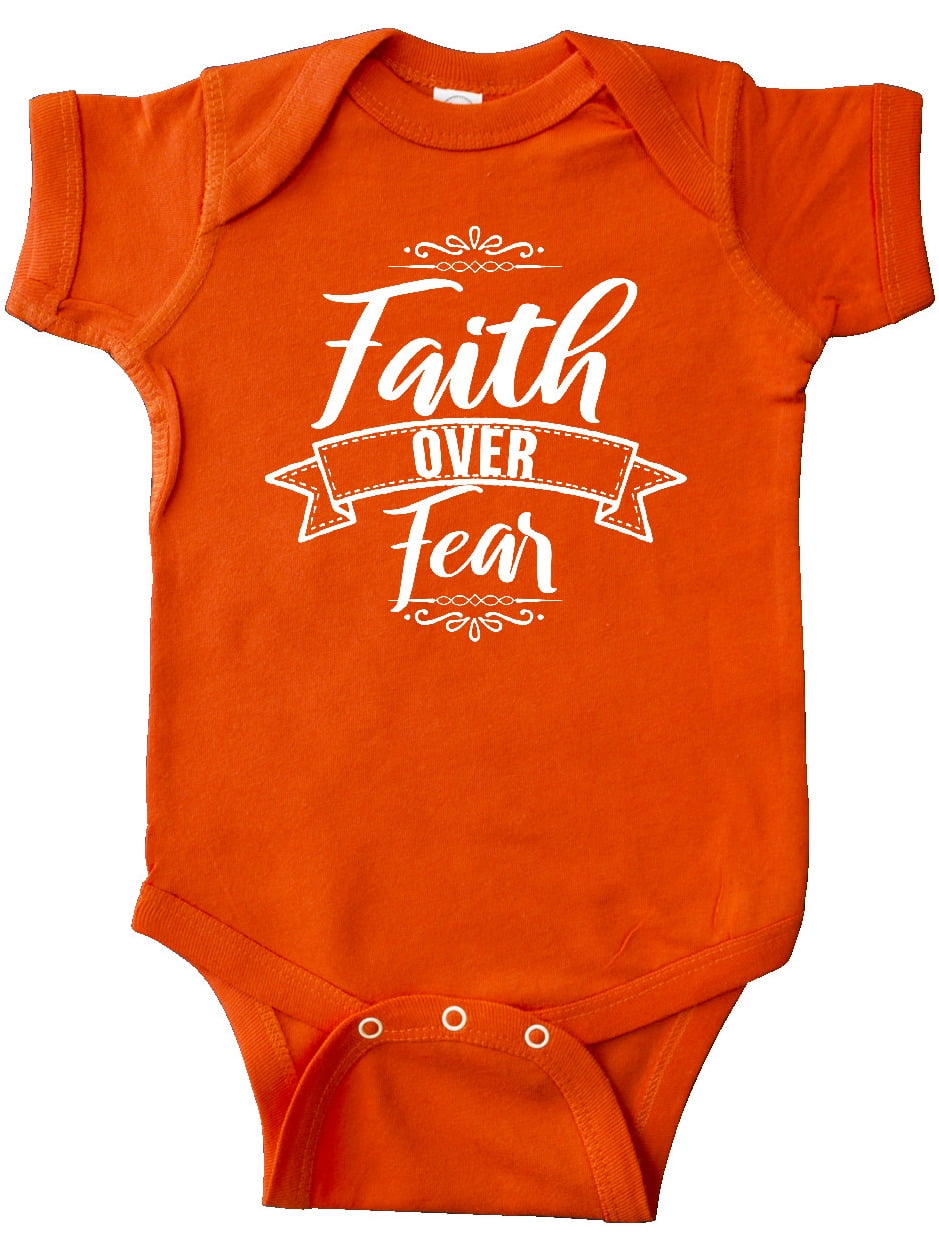 Faith Over Fear Unisex Solid Baby Short Sleeve Romper Jumpsuit 0-24 Months