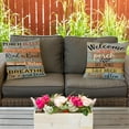 thumbnail image 2 of Decorative Outdoor Pillow Covers Porch Rules Sign Farmhouse Throw Pillow Covers, Square Linen Patio Cushion Cases for Couch Bench Seat Chair Car 18x18 Inch, 2 of 6