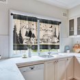 thumbnail image 5 of Camping Motivational Plaid Kitchen Curtains, Brown Herringbone Autumn Short Window Curtains Set of 2, Window Treatment Tier Curtains for Kitchen Over Sink Dining Room Decor (26x36 Inch), 5 of 6