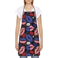 thumbnail image 2 of Naloa 1Pack Adjustable Bib Apron Waterdrop Resistant Cooking Kitchen Aprons for Women Men Chef, American With Lips Print, 2 of 5