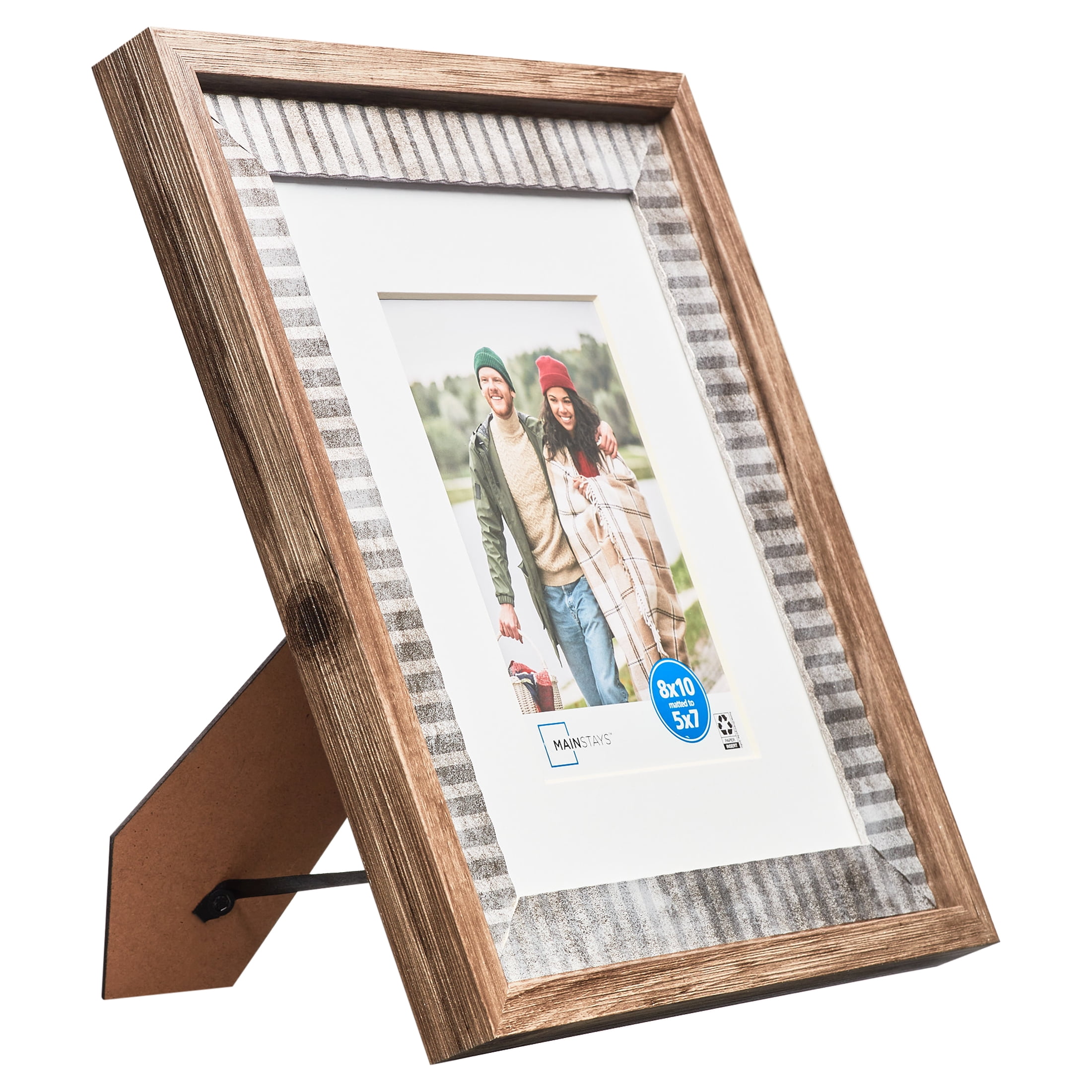 (2 pack) Mainstays 8 x 10 Rustic Farmhouse Picture Frame, Matted for 5 x 7 Photo
