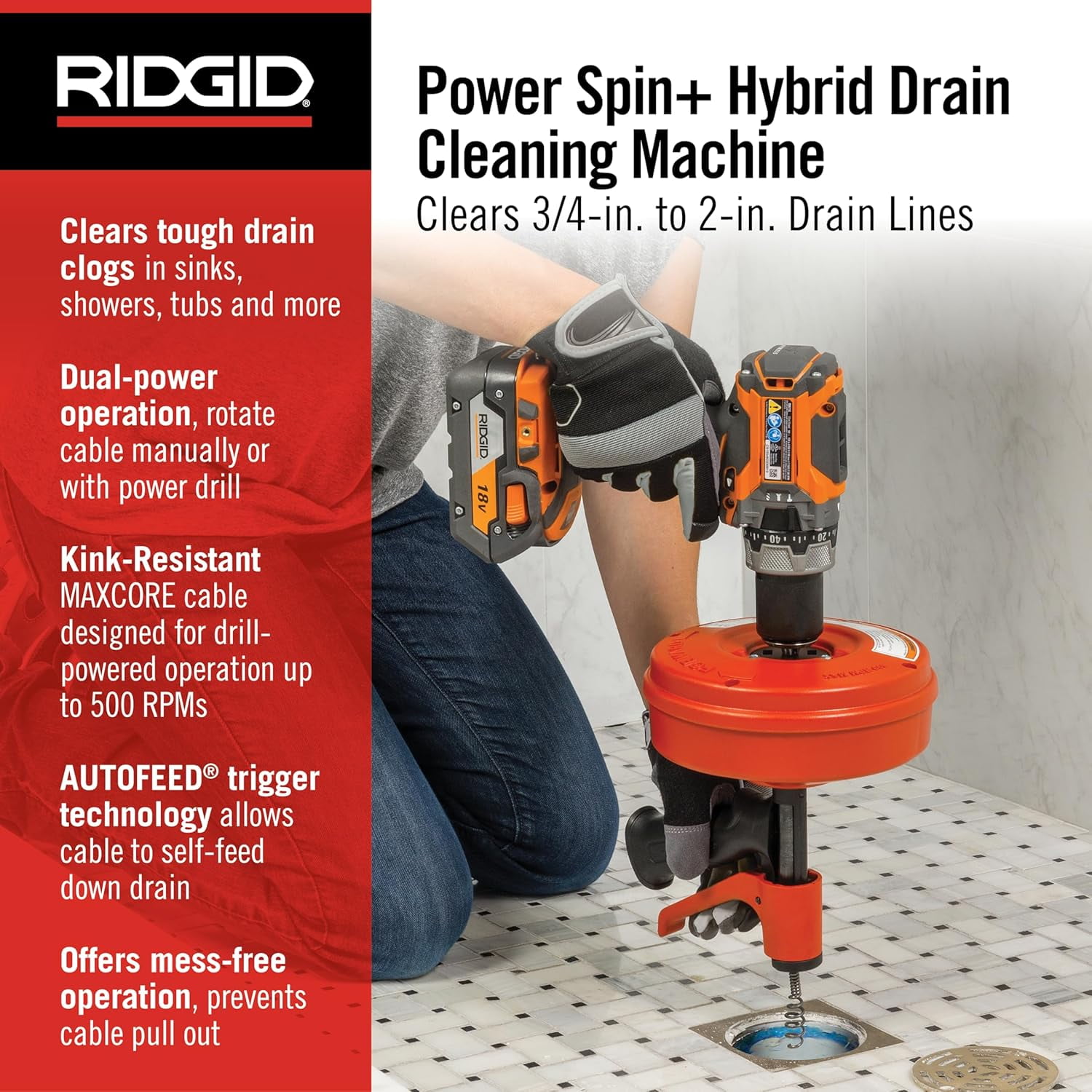 Ridgid Cordless Drain Cleaning Machine,8 lb 74978 - Walmart.com