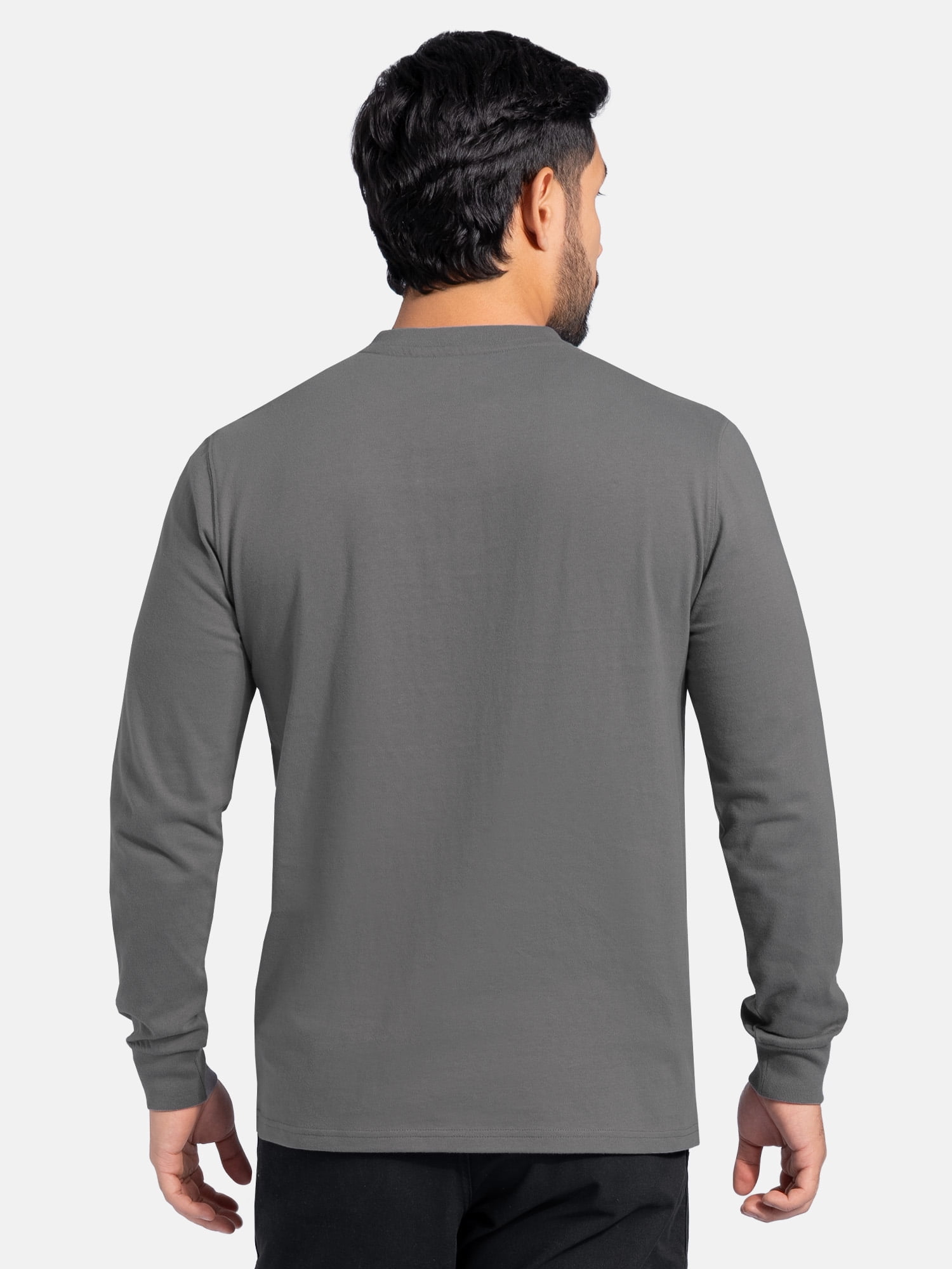 Wrangler Workwear Men's Heavyweight Long Sleeve Henley Pen Pocket Shirt, Size S-3XL