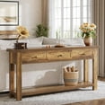 thumbnail image 2 of Fimind 70.9" Console Table with 3 Drawers, Extra-Long Farmhouse Entryway Table with Storage Shelf, Narrow Sofa Table Behind Couch for Hallway, Living Room, Foyer, Rustic Brown, 2 of 7