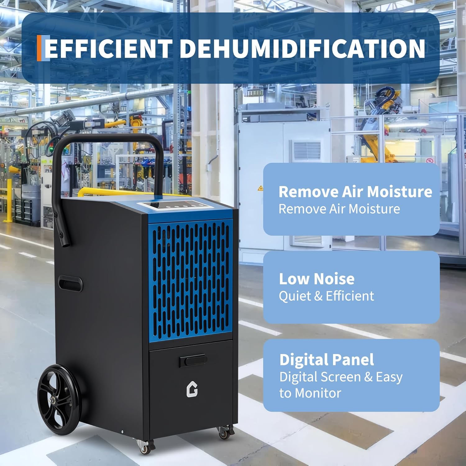 Zzistar Commercial Dehumidifier for Basement, Large Space,8000 Sq.Ft ，105 Pint Dehumidifier with Drain Hose, Timer and 4 Wheels，24H Timer, Child Lock