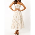 thumbnail image 4 of LMLYSoH Women's 2 Piece Skirt Outfits Off Shoulder Pattern Print Bandeau Long Flowy Skirt Set, 4 of 9