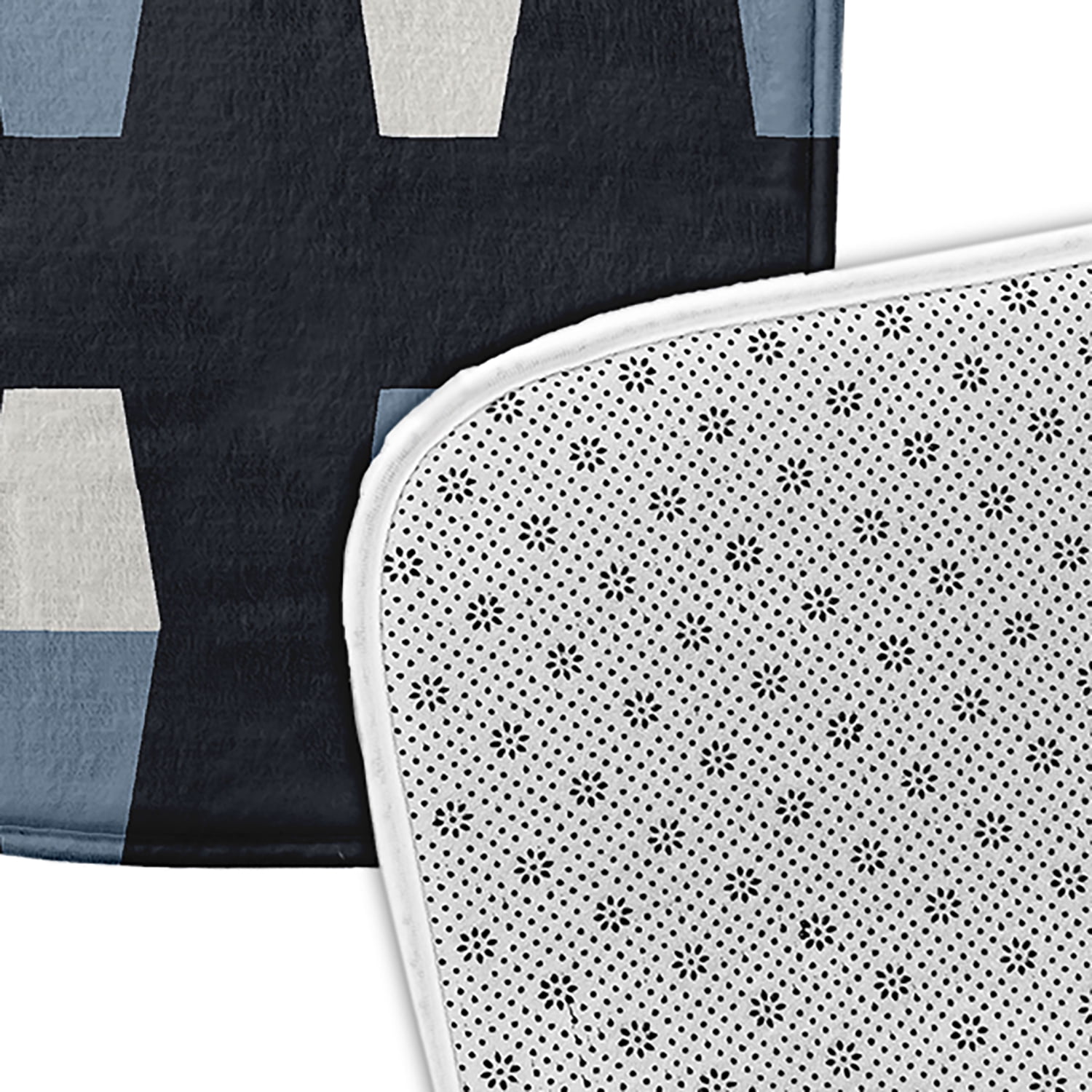 Simply Daisy 34" x 21" Bowling Pins Bathmat, Shark Blue