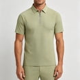 thumbnail image 6 of Plus Size Big & Tall Men's Summer Ice Silk Cooling Quick Dry Business Sports Lapel Half-Zip Short Sleeve Shirt Casual Button Down Tops Tees Breathable Moisture Wicking Golf, 6 of 9