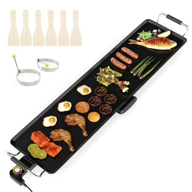 Costway 35" Extra Large Electric Griddle with 4-Level Thermostat Control and Removable Drip Tray