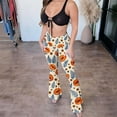 thumbnail image 2 of Womens Pants Casual, Vintage High-Waisted Modern Fit with Printed Design, Plastic Flared Long Pants, 2 of 9