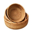 thumbnail image 2 of 1Pc Woven Wicker Bread Basket Fruit Vegetable Bowl Food Potato Storage Sorting Key Wallet Kitchen Counter Small To Large Rattan Round Woven Basket Serving Bowl French Fries, 2 of 9