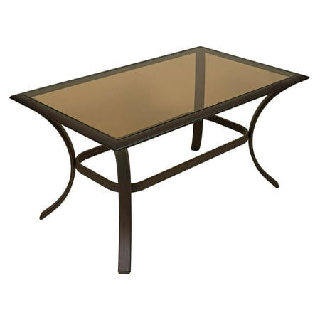 Patio Master Bellevue Patio Glass-Top Coffee Table, Espresso Aluminum, 24x40-In