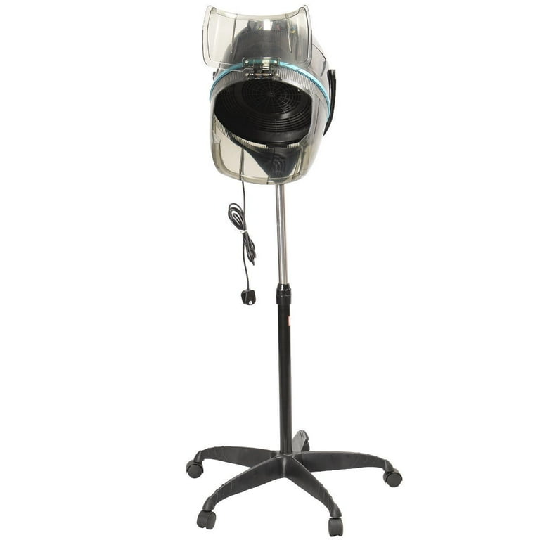 Costway Adjustable Stand Up Hood Floor Hair Bonnet Dryer Rolling Base Salon Wheels