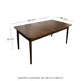 thumbnail image 2 of Ilios Innova | Mesa de Comedor Extensible Olmo de Madera de Caucho 160-200 cm, Diseño Rectangular con Puntas Redondeadas, 2 of 9