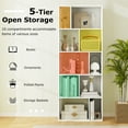thumbnail image 6 of Topbuy 5-Tier Geometric Bookcase 63” Tall Freestanding Bookshelf with 10 Open Cubbies, 6 of 8