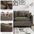 thumbnail image 3 of Domicare Modern 4-Piece Sectional Sofa with 2 Ottomans, Sofas for Living Room, Living Room Furniture,Brown, 3 of 9