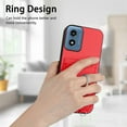 thumbnail image 3 of Wallet Case for Motorola G Play 4G 2024, Stylish Ultra Slim PU Leather Card Slots Ring Stand Wrist Strap Shockproof Protective Thin Lightweight Back Case Cover for G Play 4G 2024, Red, 3 of 7