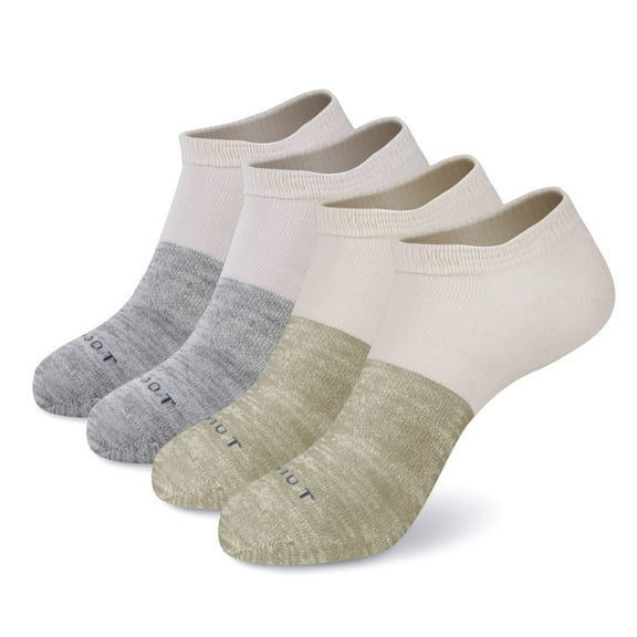 MONFOOT Women's and Men's 4-Pack Sports Athletic Mesh Low Ankle Socks Grey