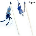 thumbnail image 2 of 2PCS Cat Fish Wand Mouse Shape Cute Interactive Wood Kitten Wand Toy Cat Teaser, 2 of 10