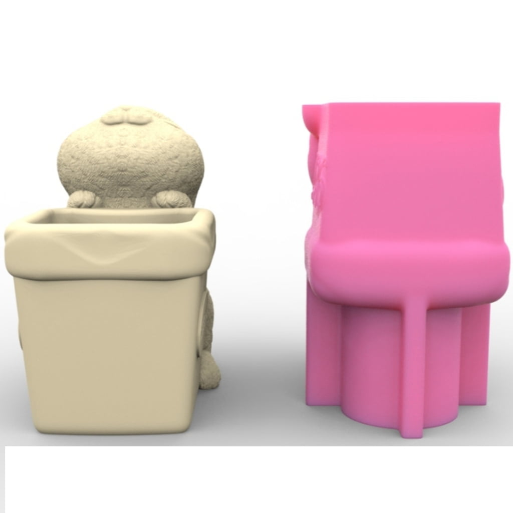 Flower Silicone Pen Holder Epoxy Resin Mold Planter Making Tool for