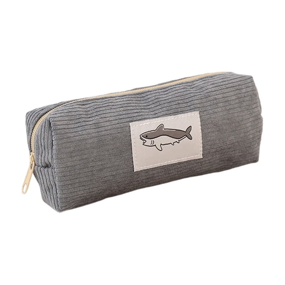 Hyknon Cute Shark Pencil Case, Large Capacity Vintage Pencil Zipper Pouch, Portable Stationery Makeup Bag Organizer, Classroom College Office Supplies