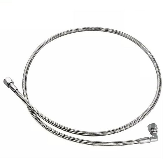 Steel Braided Turbo Oil Feed Line 60" Length - 4AN 551871 90° Straight Hose End