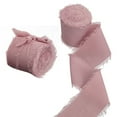 thumbnail image 2 of Chiffon Silk Ribbon, 1.5" x 5 Yd Boho Fringe Fabric Ribbon for Wedding Invitations, Bridal Bouquets, Decorations, Gifts Wrapping & Bow Making, 2 of 6